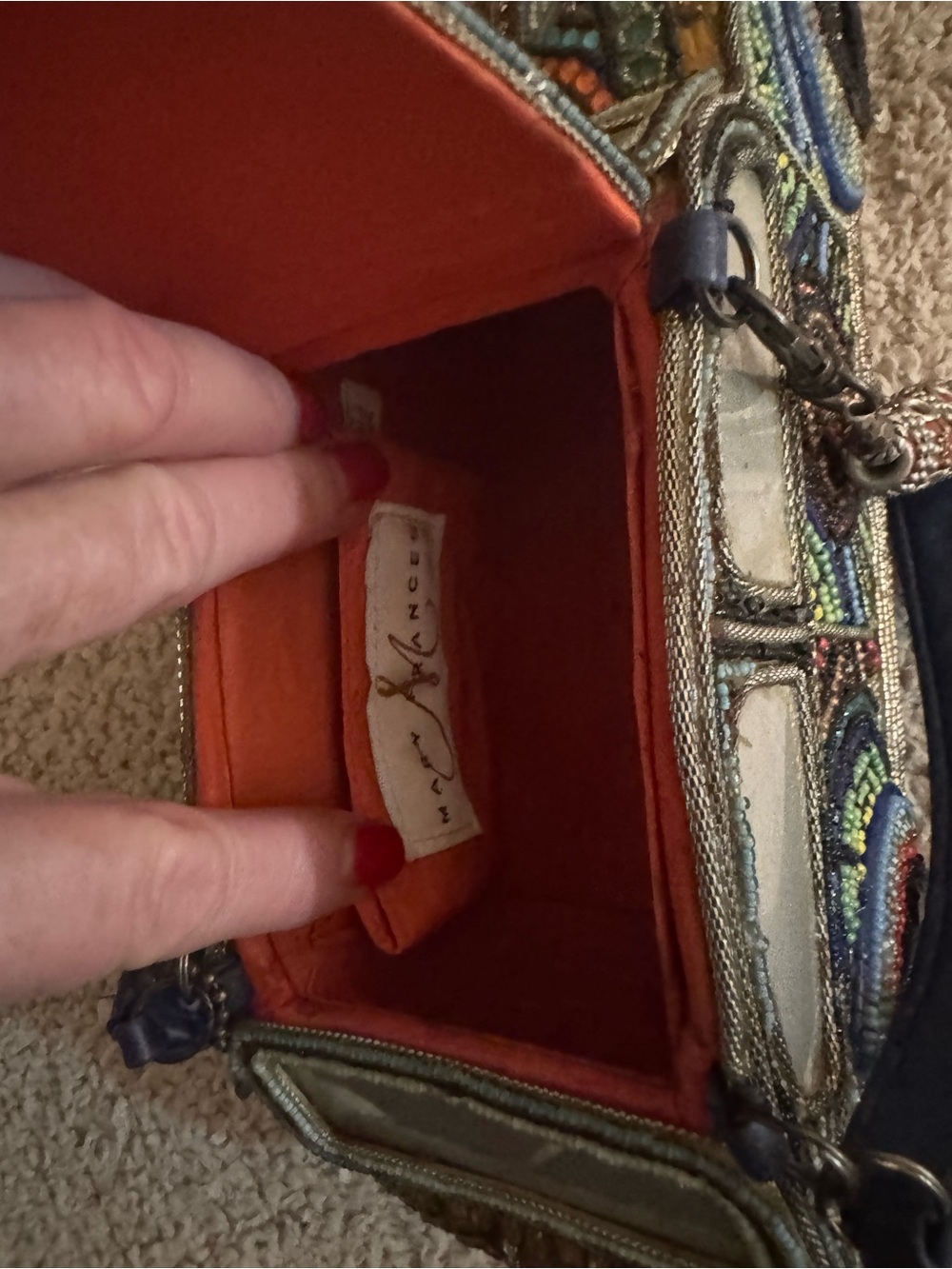 Mary Frances Car-Shaped Clutch with Navy Strap - Picture 5 of 9